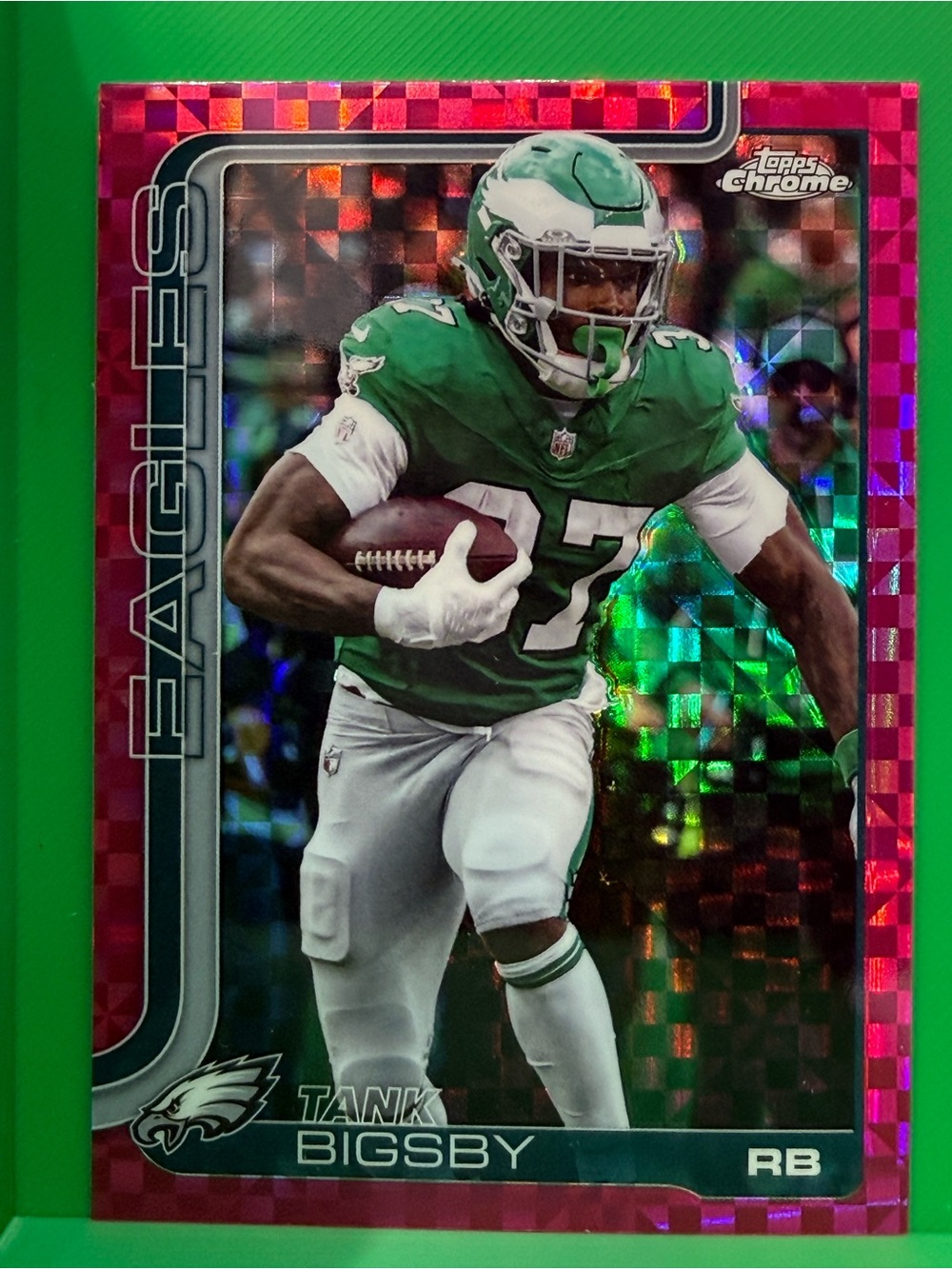 Topps Pink Holo Tank Bigsby Philadelphia Eagles Football Card